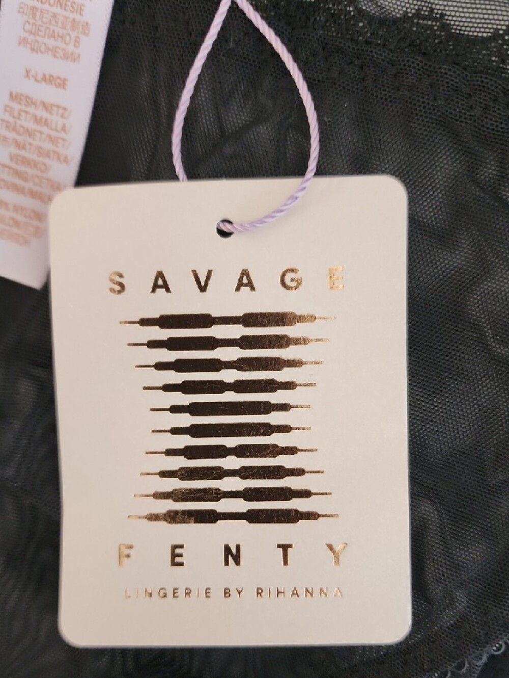 Savage X Fenty Black Crotchless High-Leg Bikini - Picture 4 of 8
